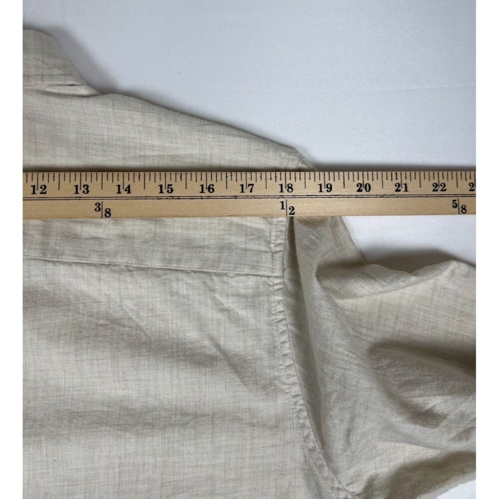 Patagonia Men's Large Linen Organic Cotton Long Sleeve Button Up Shirt Beige - Picture 10 of 12